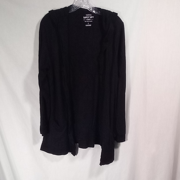 Torrid Black Super Soft Plush Open Front Cardigan Size 1X - Picture 3 of 6